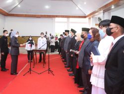 Lantik 125 Pejabat, Pemkot Kotamobagu Wajibkan  Semua Undangan Gunakan Masker