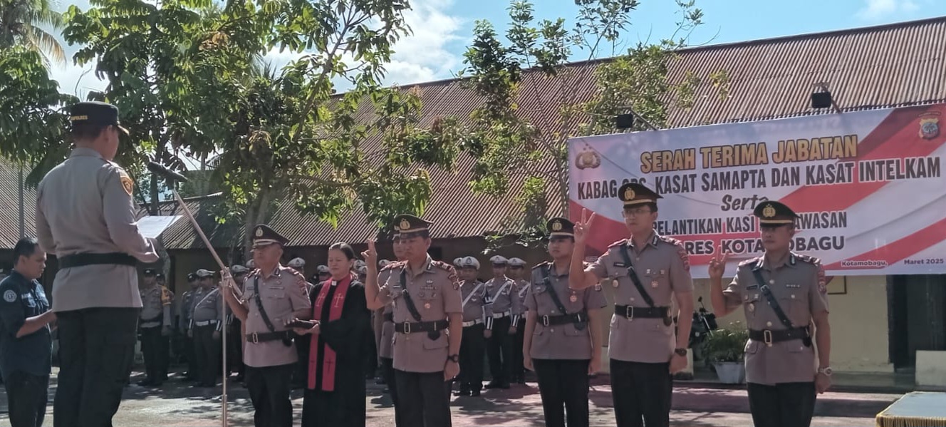 Polres Kotamobagu gelar sertijab, Kapolres berharap pejabat baru cepat beradaptasi