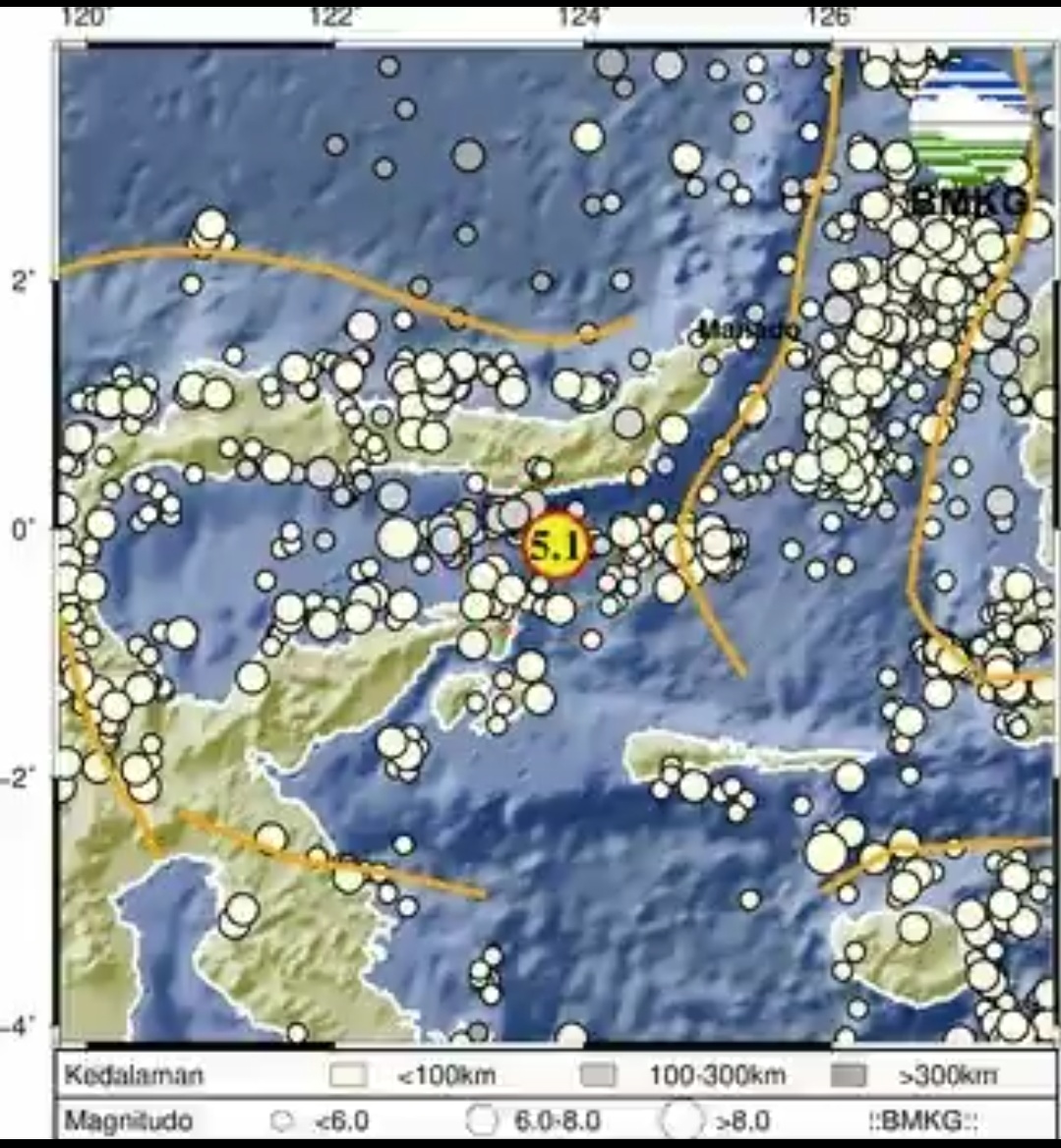 Gempa Magnitudo 5,1 guncang Bolaang Uki, Sulut, tidak berpotensi tsunami