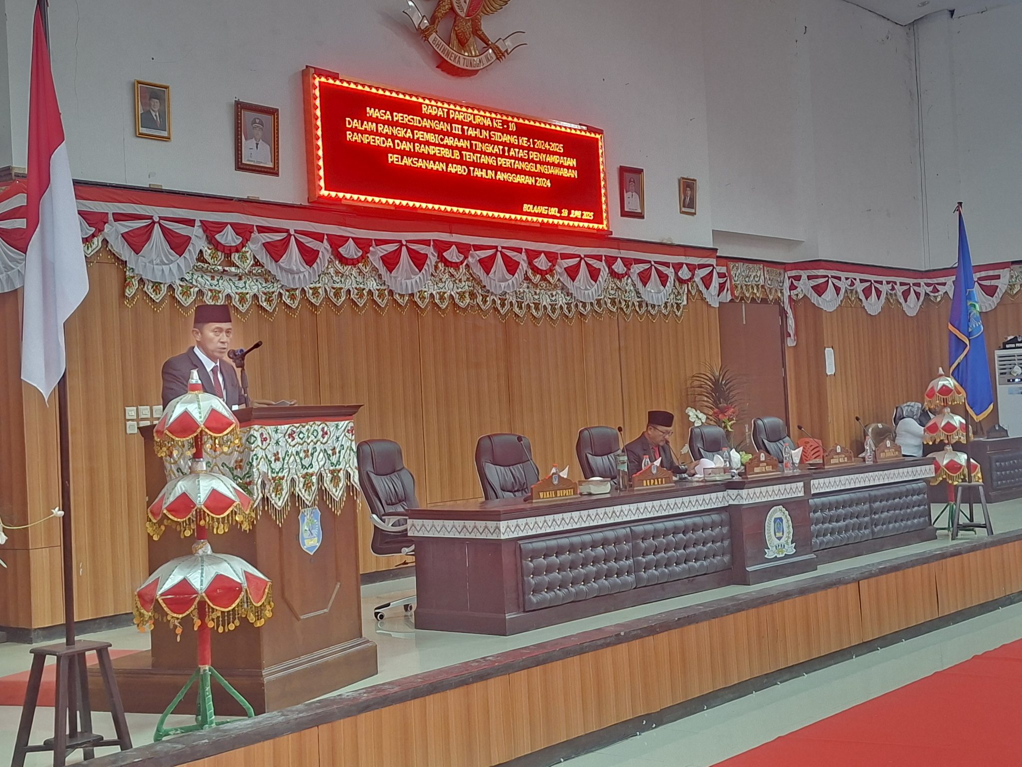 Dipimpin ketua DPRD Bolsel, tiga fraksi kompak dukung ranperda dan Ranperbup APBD 2024