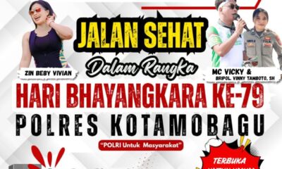 Meriahkan Jalan Sehat Polres Kotamobagu dalam rangka Hari Bhayangkara ke-79, terbuka untuk umum!