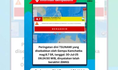 BMKG cabut peringatan tsunami gempa Rusia, 28 titik terdeteksi dengan ketinggian beragam