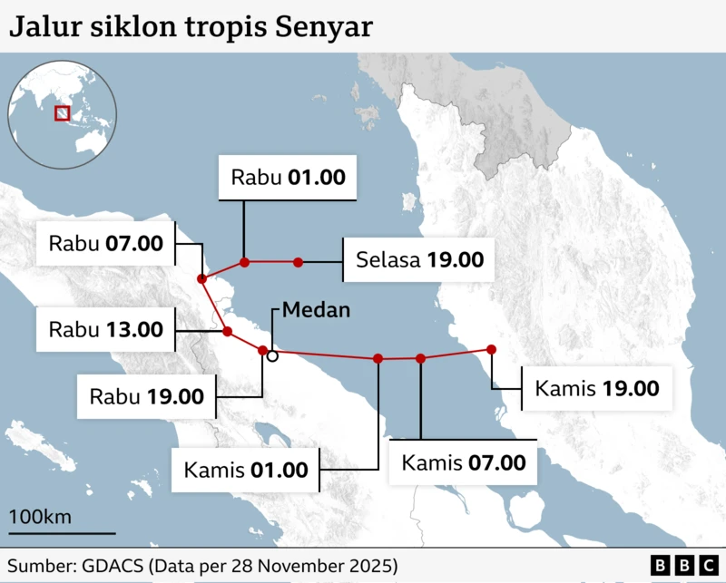 Siklon Senyar landa Sumatra: 90 tewas akibat banjir dan longsor, Pemerintah kirim bantuan darurat 12 Siklon Senyar landa Sumatra: 90 tewas akibat banjir dan longsor, Pemerintah kirim bantuan darurat